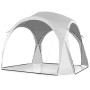 Weißes Costway Partyzelt/Pavillon mit Sonnenschutz UPF 50+ für Garten, Strand oder Camping.