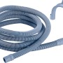 Grauer Ablaufschlauch (3 m) für Waschmaschine/Spülmaschine mit Halterung.