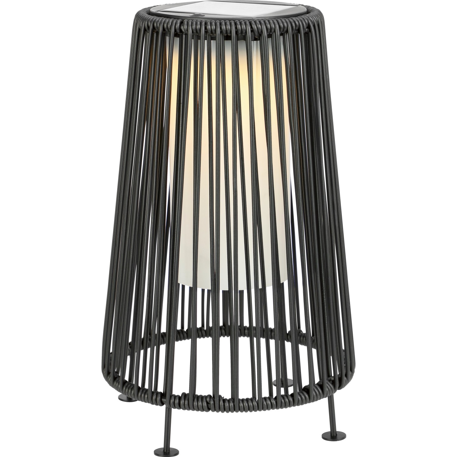 Solar-LED-Dekoleuchte Aviano Schwarz Warmweiß 35 cm x 21 cm x 21 cm