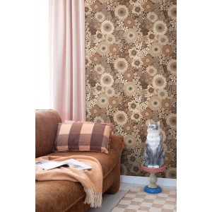 ESTAhome Tapete Retro Blumen Braun 50 x 900 cm