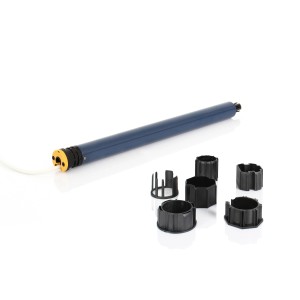 Somfy Funkmotor Altus 40 RTS mit Adaptern für Rollladensteuerung.