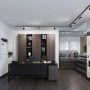 Modernes Büro mit schwarzem Urail Schienensystem und dimmbaren LED Spots von Paulmann.