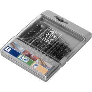 LUX Bohrer-Set Comfort, 19-teilig in Klappbox, für Holz, Metall und Stein.