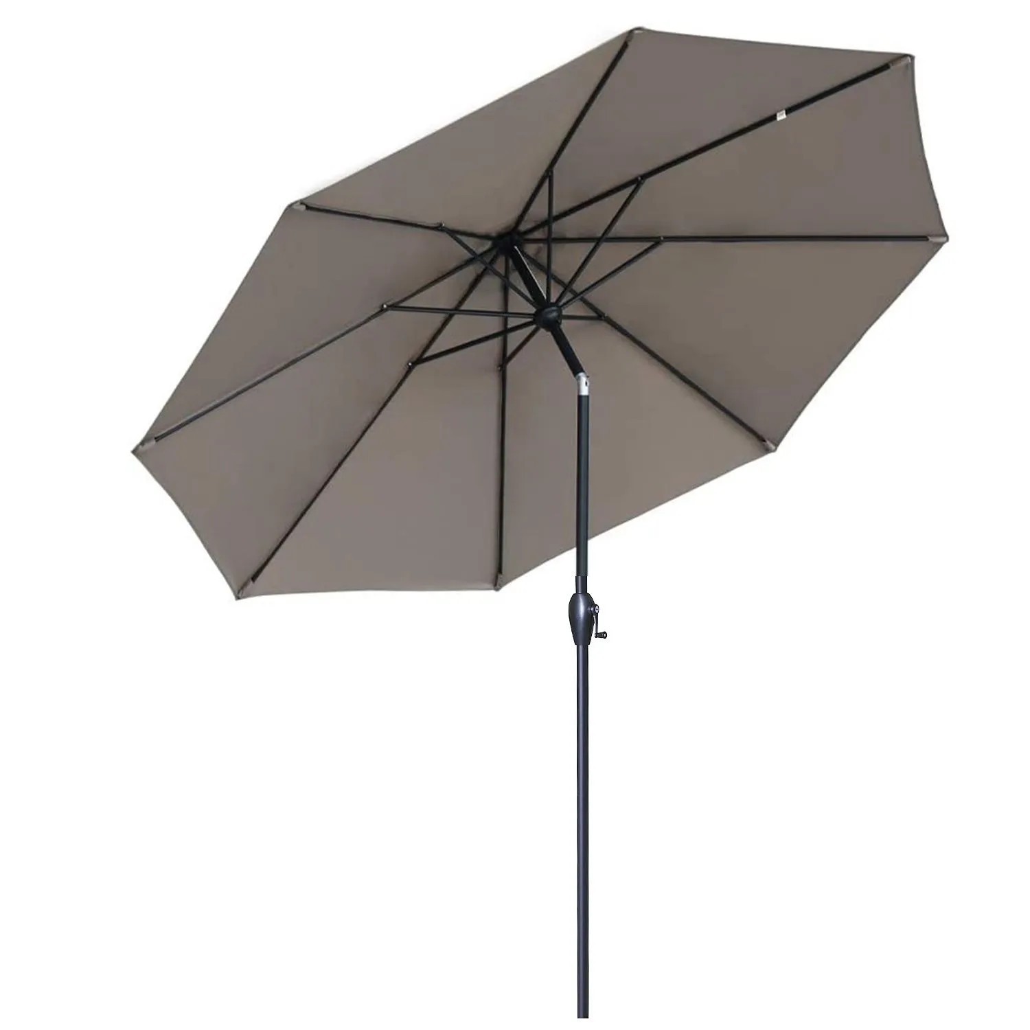 Sekey 330cm Alu Gartenschirm 8 Eckiger Marktschirm mit Kurbel
