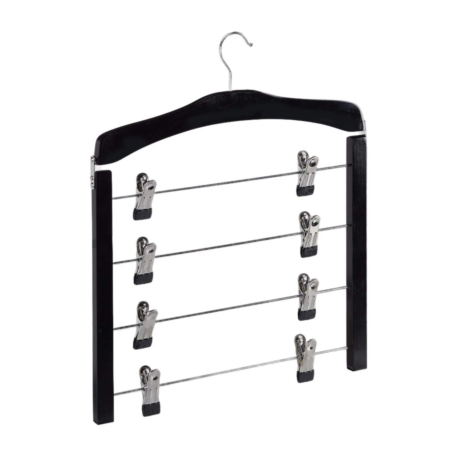 Relaxdays Rockbügel Holz Schwarz Drehbar Gummiert 3er Set 43 cm x 38 cm x 2,5 cm 360 g