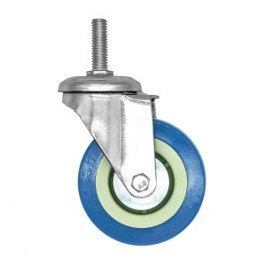 Graue 360° Lenkrolle, 75mm, M10 Gewinde, für Möbel & Werkstattwagen.