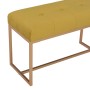 Senfgelbe Samtbank (80 cm) mit goldenem Metallgestell. Elegante Möbel für Wohnzimmer oder Flur.