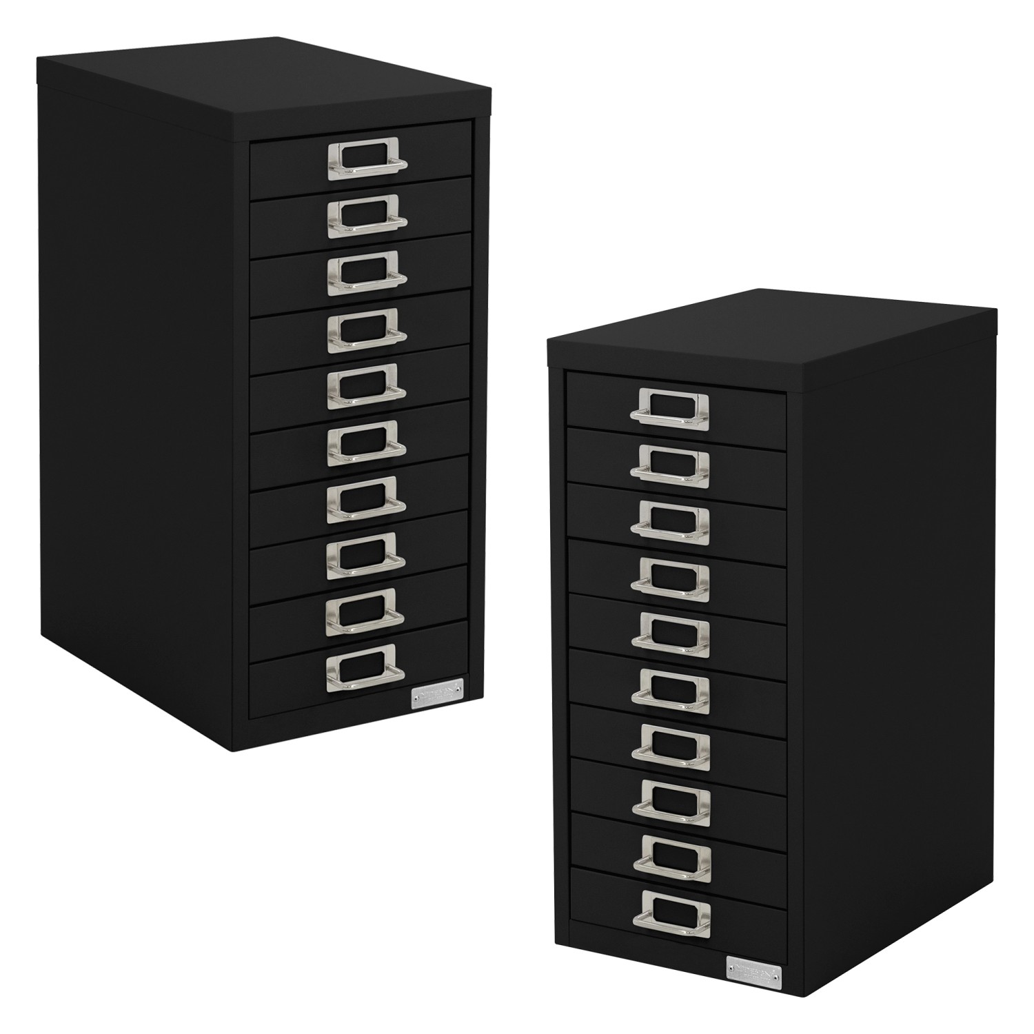 ML-Design 2Er Set Aktenschrank mit 10 Schubladen 28x38x60cm Schwarz günstig online kaufen