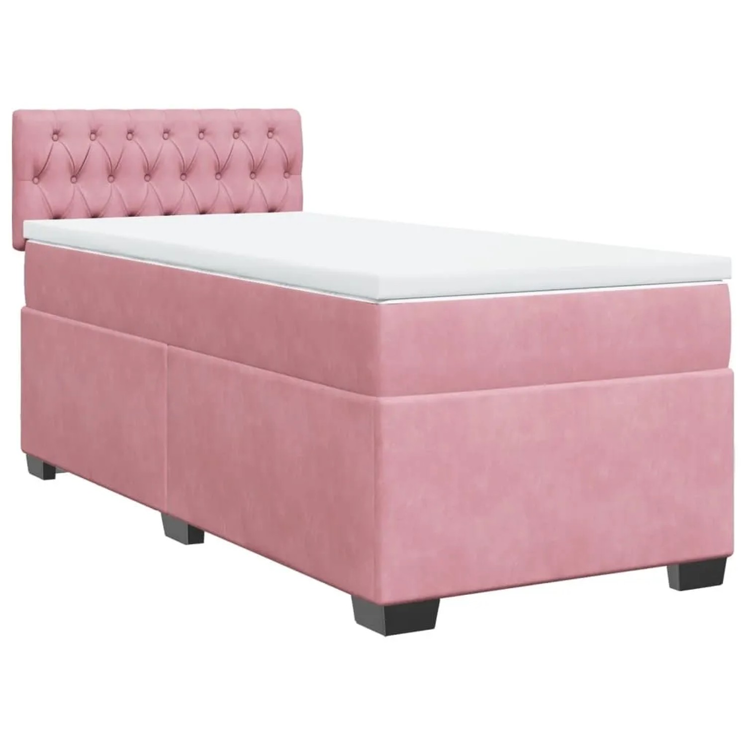 vidaXL Boxspringbett mit Matratze Rosa 100x200 cm Samt 3286245 günstig online kaufen