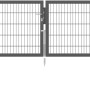 Anthrazitfarbenes Doppeltor Flexo Plus, 250x100 cm, mit Pfosten für Gartenzäune.