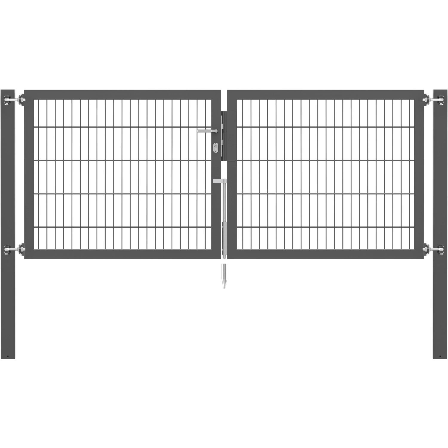 Doppeltor Flexo Plus 250 cm x 100 cm Pfosten 80 cm x 80 cm Anthrazit