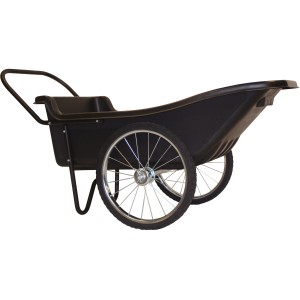 Schwarze Polar Schubkarre Ultimate Cart (165x74cm) für Garten und Bau.