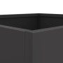 Quadratische, schwarze vidaXL Pflanzkübel (2 Stk.) aus Stahl, ideal für Garten und Balkon.