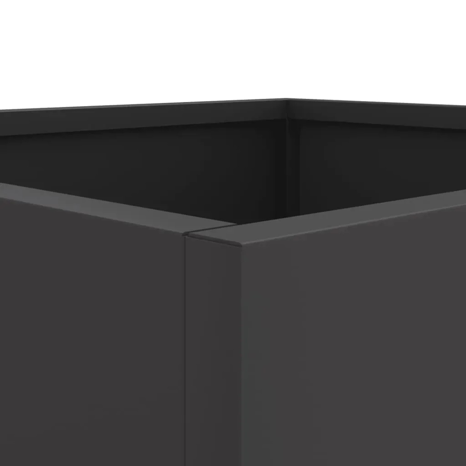 Quadratische, schwarze vidaXL Pflanzkübel (2 Stk.) aus Stahl, ideal für Garten und Balkon.