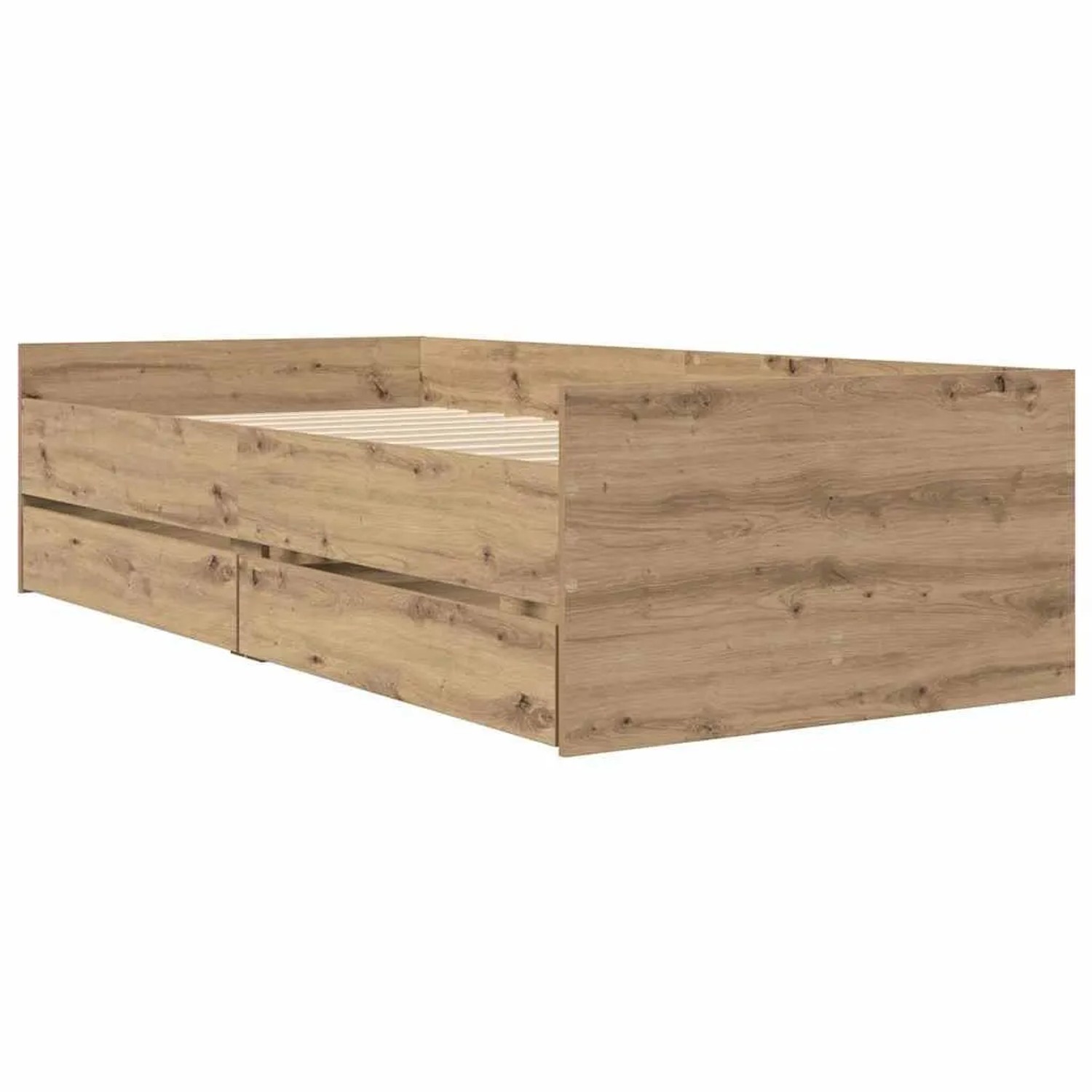 vidaXL Bettrahmen Artisan-Eiche 90 x 190 cm Massives Kiefernholz 3403208