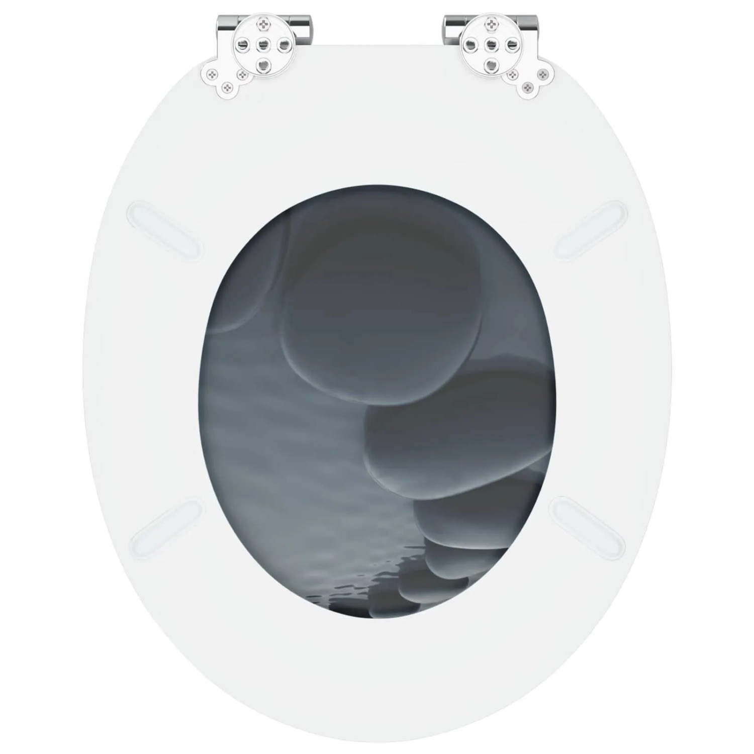 vidaXL Soft-Close Toilettensitz 2 Stk Grau 44 x 38 cm MDF-Platte 3414534_9