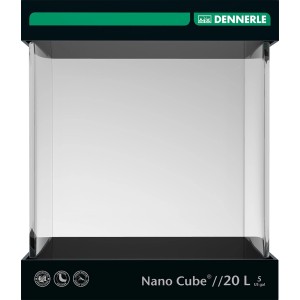 Dennerle Nano Cube 20 l Mini-Aquarium mit Panoramafenster und Zubehör.