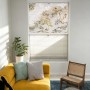 Sekey Doppelplissee Day&Night, beige mit Muster, 90x120 cm, für Fenster, ohne Bohren.
