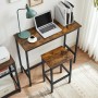 Vasagle Stehtisch-Set mit 2 Hockern in Braun und Schwarz, ideal für Küche oder Wohnzimmer.