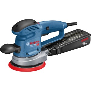 Bosch Professional GEX 34-150 Exzenterschleifer mit 340 W und Schleifteller.