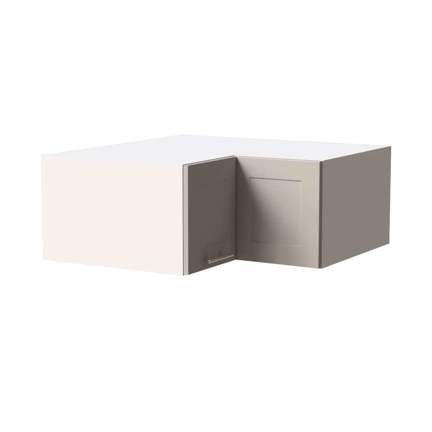 Feldmann-Wohnen Eckaufsatzschrank Oslo W14/90/36 Weiß / Kaschmir Matt 90 / 90 / 36cm