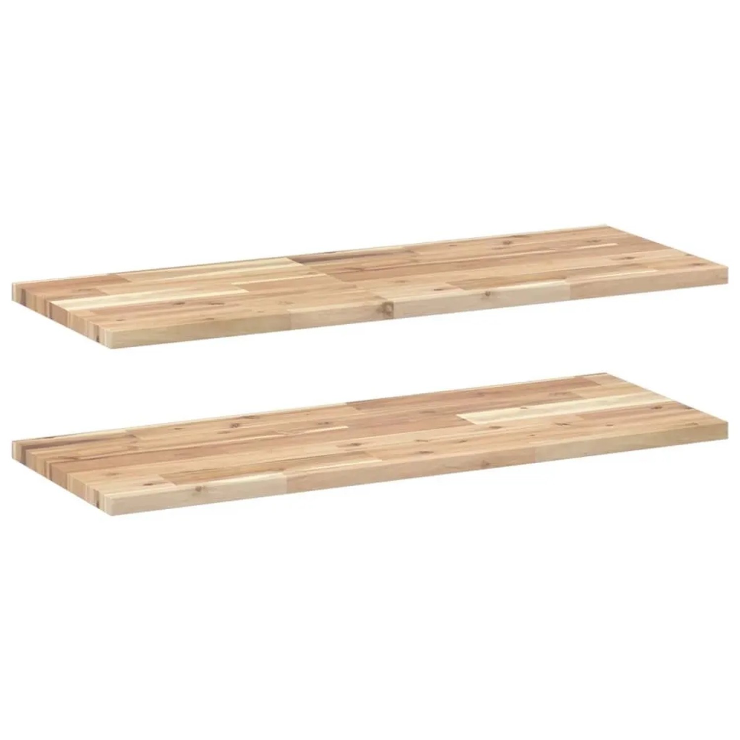 vidaXL Schweberegale 2 Stk 100x30x2 cm Massivholz Akazie Unbehandelt 3279376