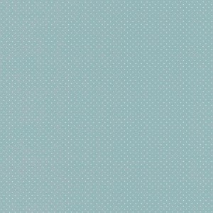 Türkise Tapete mit weißen Punkten, ideal für Kinderzimmer und Küche im Landhausstil.