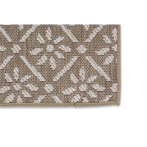 Beiger Schöner Wohnen Teppich Parkland mit Blumenmuster, 70x140 cm, moderner Stil.