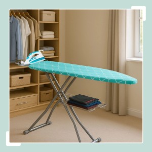 Relaxdays Bügelbrett Stahl Baumwolle Türkis Höhenverstellbar Rutschfest 122 cm x 39,5 cm 5,5 kg