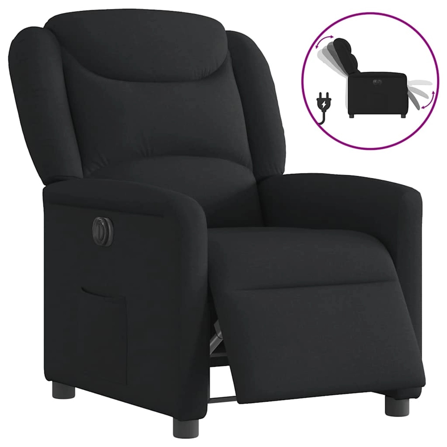 vidaXL Relaxsessel Elektrisch Schwarz Stoff 3303176 günstig online kaufen