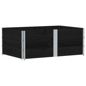 Schwarzes vidaXL Pflanzbeet (150x100 cm) aus Kiefernholz für Garten oder Balkon.