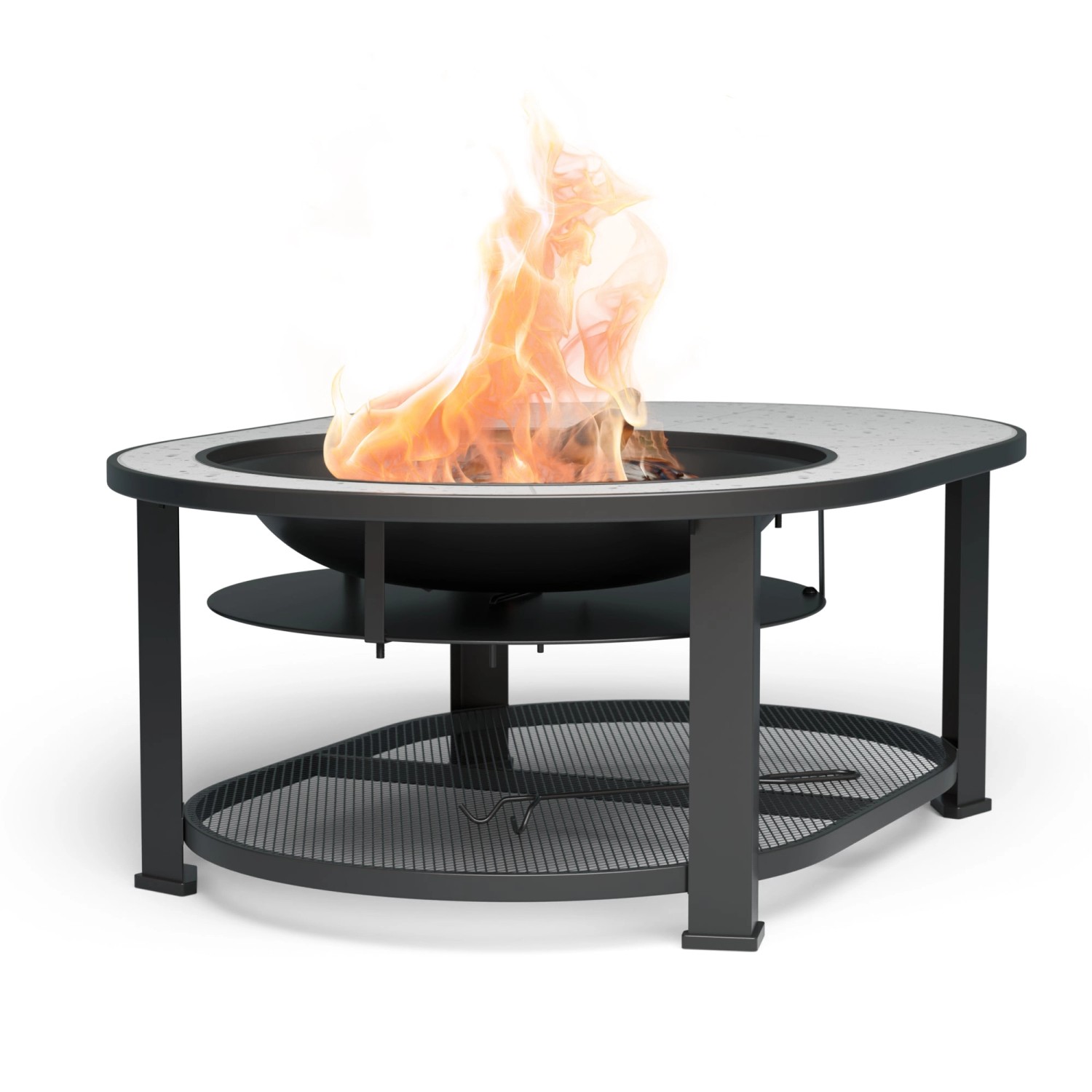 Blumfeldt Merano Circolo L 3-in-1-Feuerschale mit Grillfunktion als Tisch N günstig online kaufen