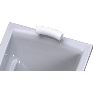 Ottofond Nackenstütze zu Atlanta in Weiß, montiert an Badewanne.