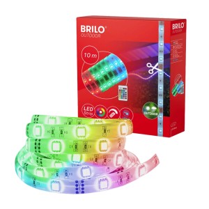 Brilo Outdoor-LED-Strip RGB m. Fernbedienung Farbwechsel Dimmbar Kürzbar 10 m