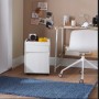 Weißer SoBuy Aktenschrank FBT121-W mit 2 Schubladen und Rollen als Beistellwagen.
