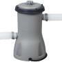 Bestway Filterpumpe für Stahlrahmen Pool Set, grau, mit Schläuchen.