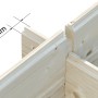 Detailaufnahme: 28 mm Wandstärke des Palmako Ella Holz-Gartenhauses.