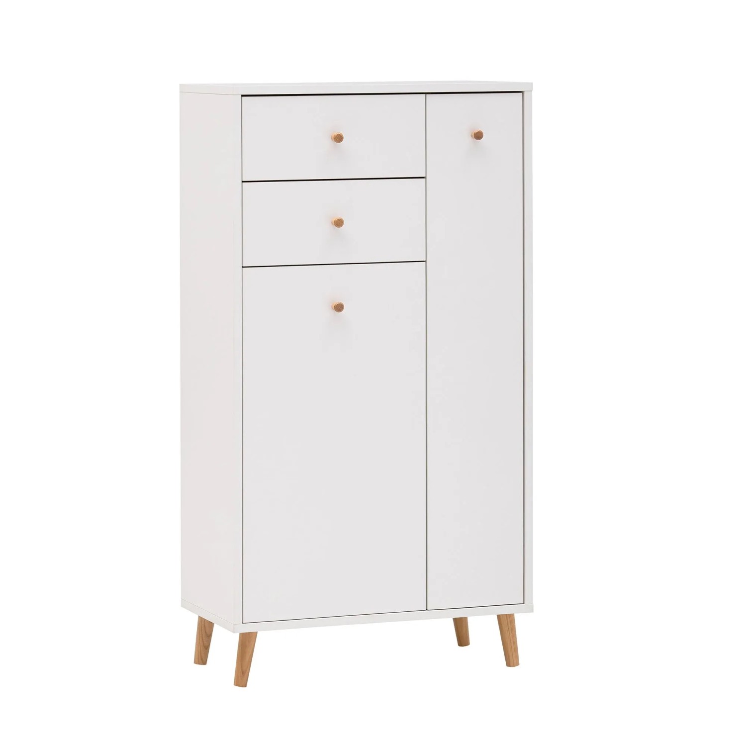 Schildmeyer Highboard Bjarne 113,4 cm x 60,2 cm x 33 cm Mattweiß