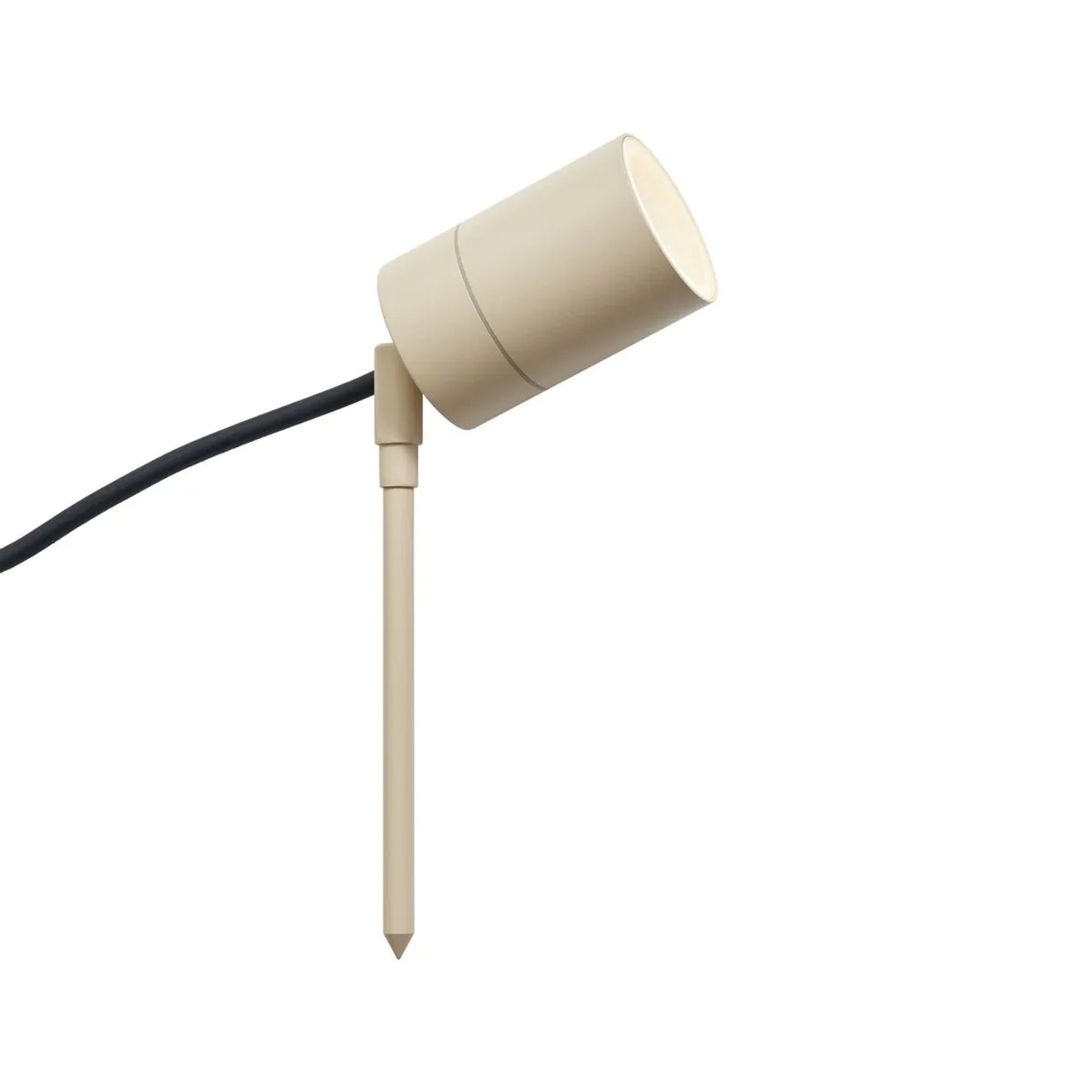 QAZQA Erdspießstrahler Creme GU10 50mm Verstellbar IP44 Inkl. Kabel und Stecker Solo