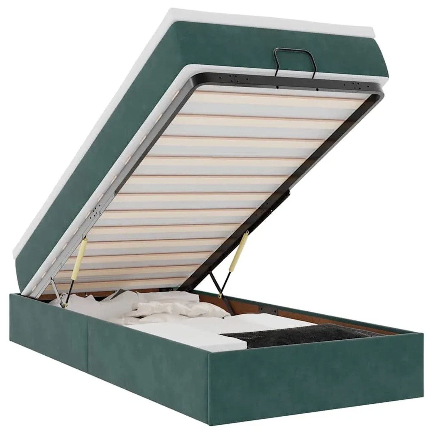 vidaXL Ottoman-Bett mit Matratze Dunkelgrün 80x200 cm Samt 3311150