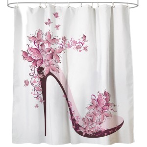 Sanilo Duschvorhang mit Schuh-Motiv, 180x200 cm, inklusive Ringe.