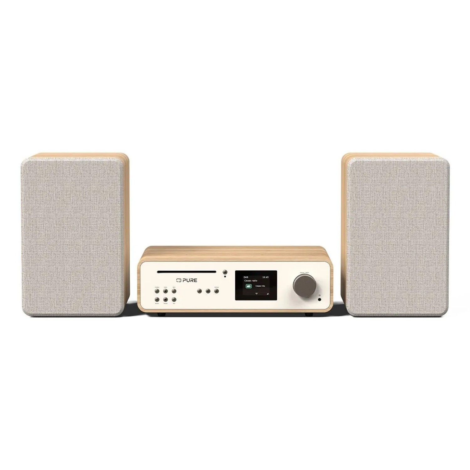 Pure Classic Stereo Das Charmante HiFi Musiksystem In Baumwoll-Weiß / Eiche