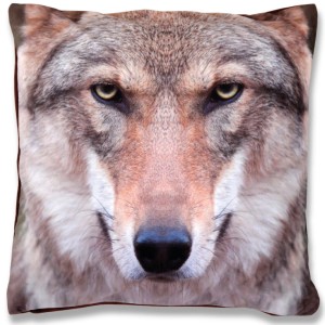 Bestlivings Kissenhülle 40x40 cm mit Wolf Fotodruck für Sitzkissen & Gartenstuhlauflagen.