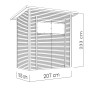 Bertilo Gerätehaus Pent Modern 1 Natur, 208x103cm, aus FSC®-zertifiziertem Holz.