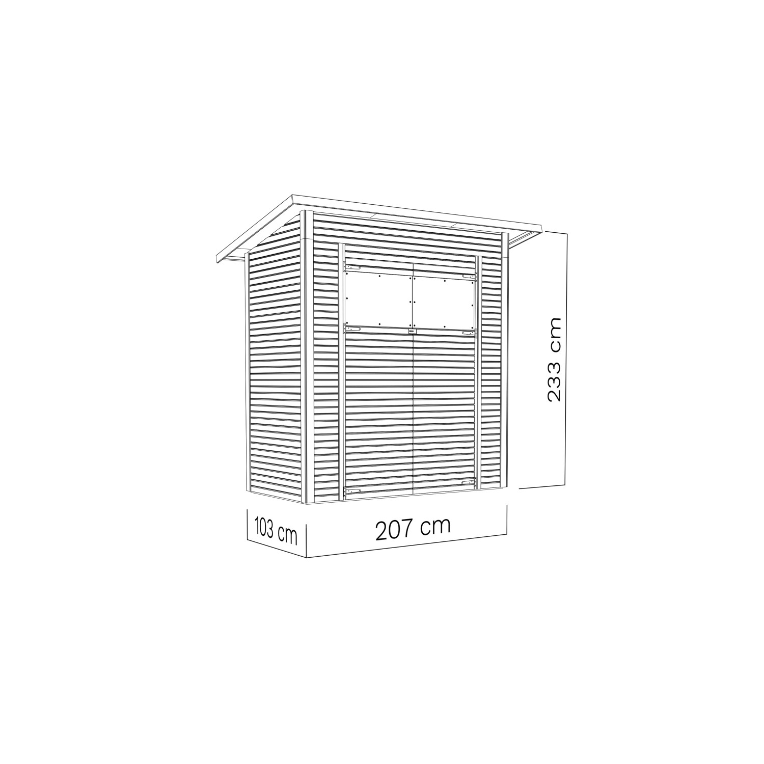 Bertilo Gerätehaus Pent Modern 1 Natur, 208x103cm, aus FSC®-zertifiziertem Holz.