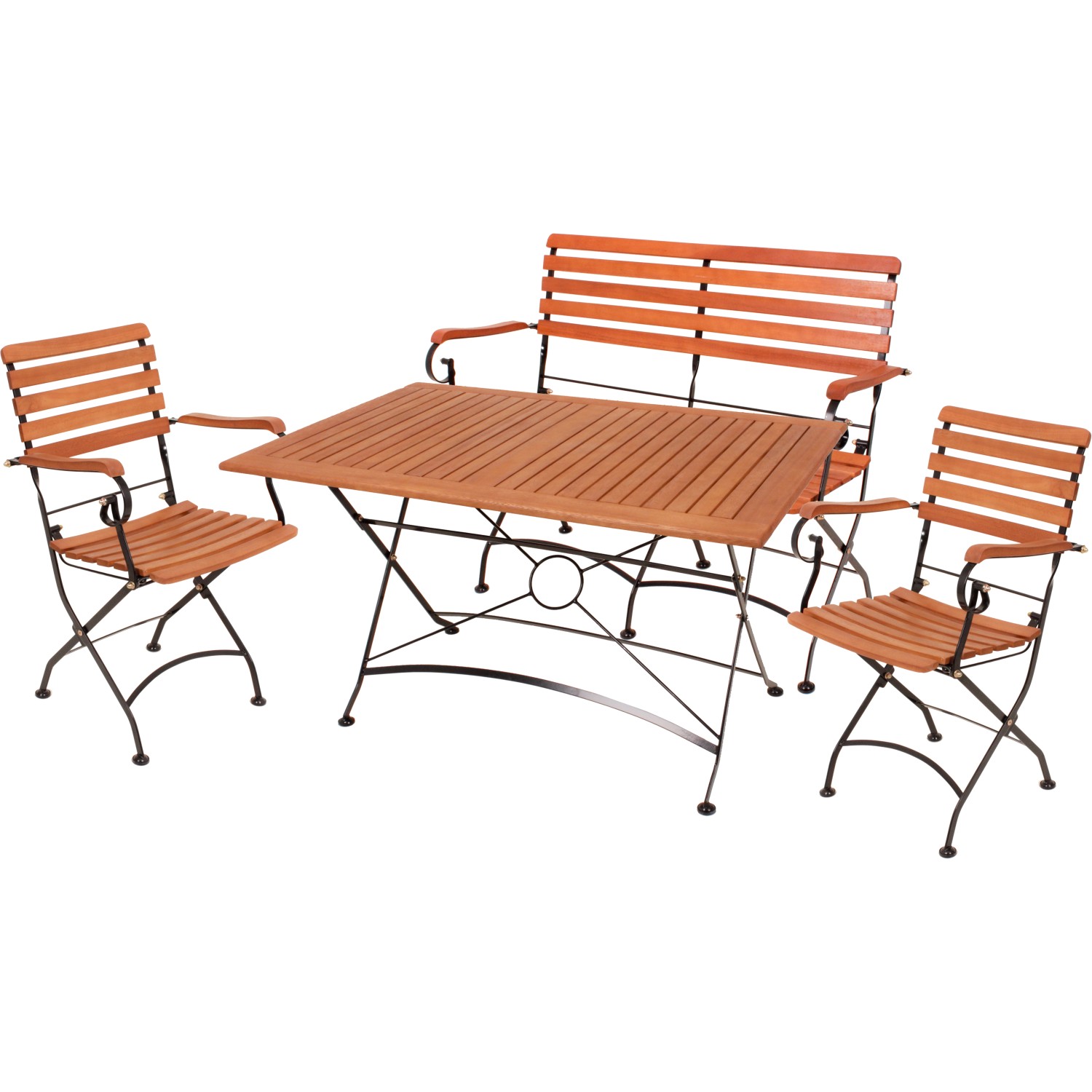 Garden Pleasure Gartenmöbel-Set Wien mit Stühle mit Armlehnen Teak FSC® günstig online kaufen