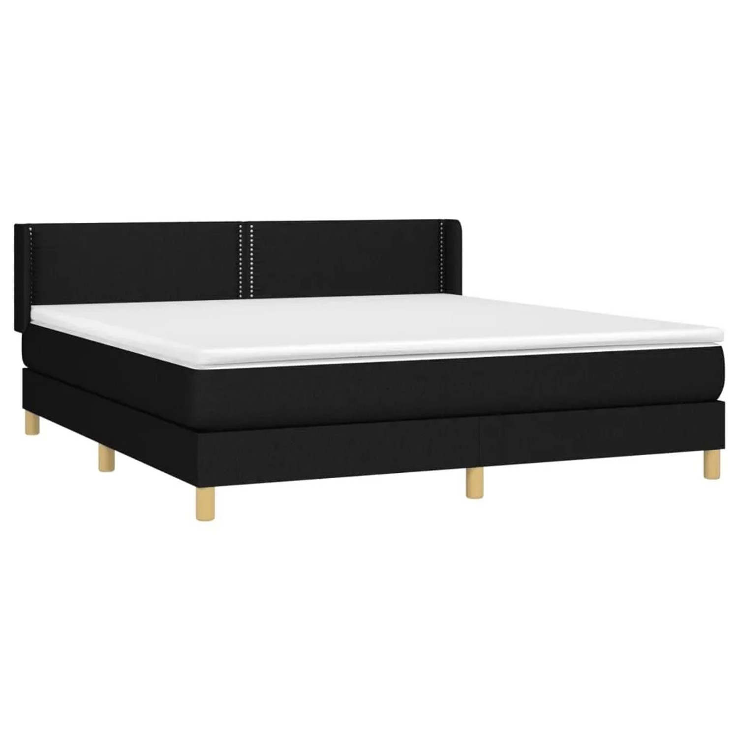 vidaXL Boxspringbett mit Matratze Schwarz 180x200 cm Stoff 3130211 günstig online kaufen