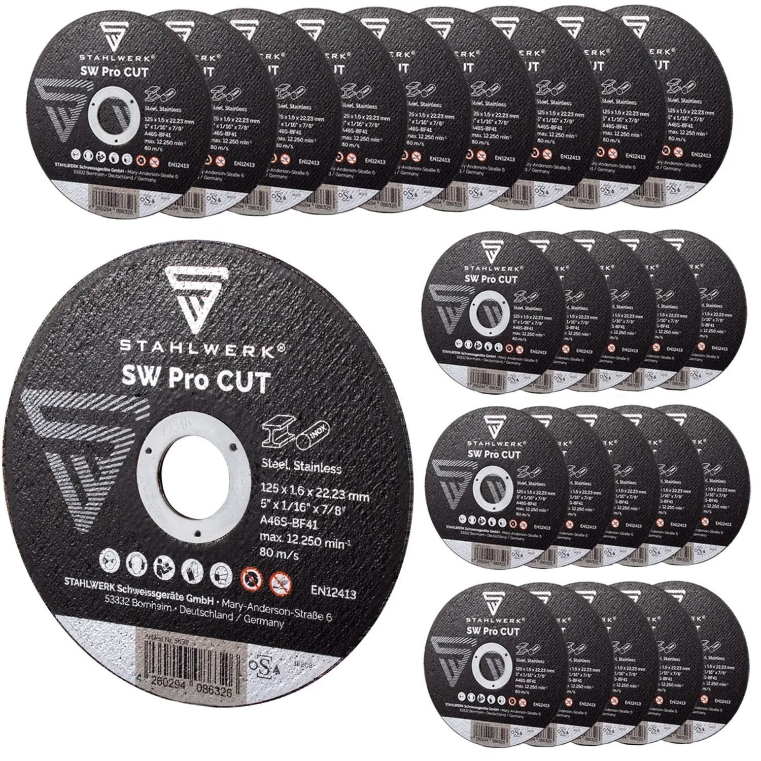Thumbnail - STAHLWERK SW Pro Cut Trennscheibe Schleifscheibe 125 MM 25er Set