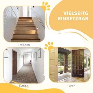 Anwendungsbeispiele: PawHut Türschutzgitter für Treppen, Gänge und Türen.
