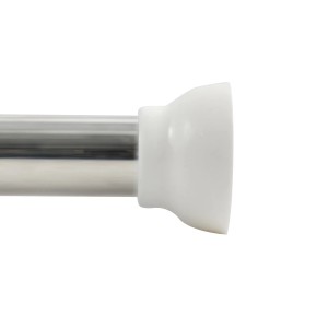 Verstellbare Spirella Duschstange Kreta, 125-220 cm, Chrom mit weißer Endkappe.